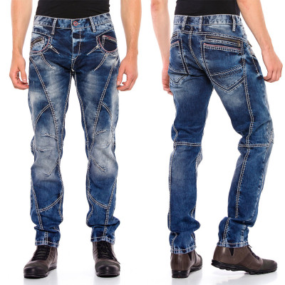 CIPO & BAXX nohavice pánske CD563 L:34 regular slim fit jeans džínsy