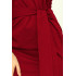 209-3 Sukienka z szerokim wiązanym PASKIEM - BORDOWA