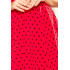 238-1 BETTY rozkloszowana sukienka z dekoltem - CZERWONA W GROSZKI
