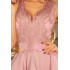 200-10 CHARLOTTE - ekskluzywna sukienka z koronkowym dekoltem - LILA