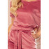 249-4 CASSIE - welurowa sukienka z krótkim rękawkiem - BRUDNY RÓŻ