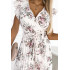 374-7 POLINA Plisowana sukienka z dekoltem i falbankami - POLNE KWIATY