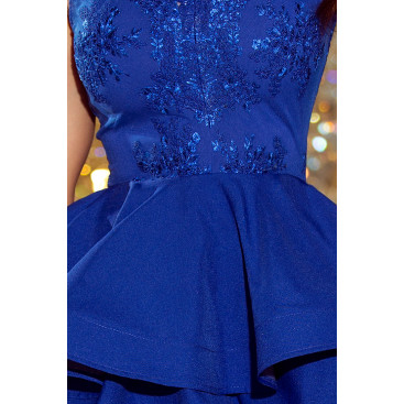 200-7 CHARLOTTE - ekskluzywna sukienka z koronkowym dekoltem - CHABROWA
