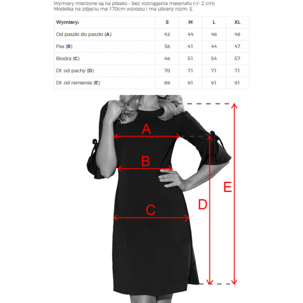 217-5 NEVA Trapezowa sukienka z rozkloszowanymi rękawkami - CZARNA W KWIATY