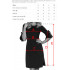 217-5 NEVA Trapezowa sukienka z rozkloszowanymi rękawkami - CZARNA W KWIATY